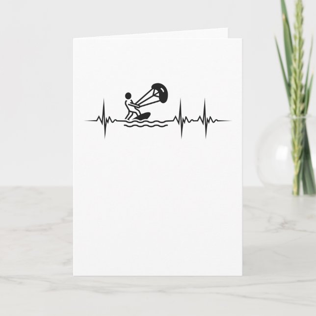 Cartão Kitesurfer Heartbeat Kitesurfing Pulse Kiting (Frente)