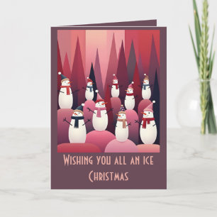 Cartão Kits de Design de Natal Kitschy Tema Rosa Bonecos