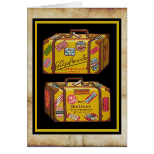 Cartão Kitschy, antigo design de menu de viagem!