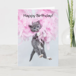 Cartão Kitten Glamour-puss birthday card