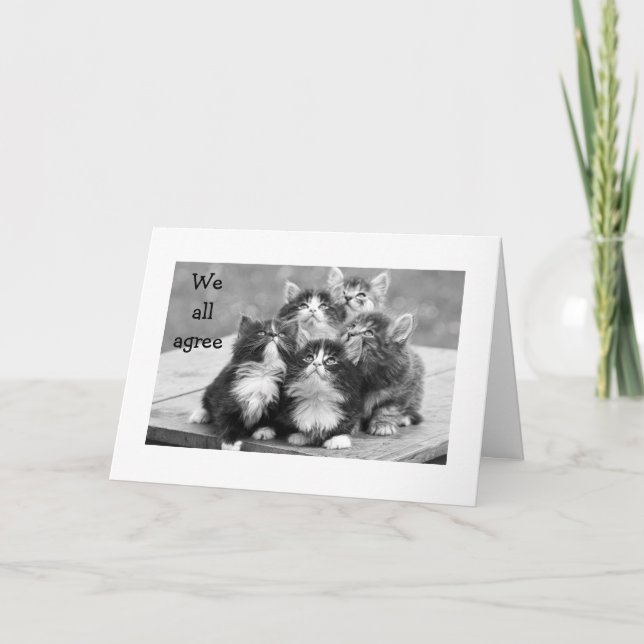 CARTÃO KITTENS CONCORDAM QUE VOCÊ DEVERIA TER FELIZ ANIVE (Frente)