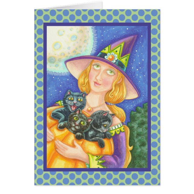 CARTÃO KITTENS DE GATO PRETO E PLACA DE GREETING DE BRISA (Frente)