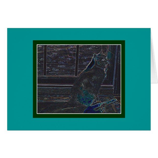 Cartão Kittie contemporâneo (Frente horizontal)