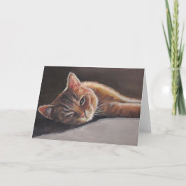 Cartão Kitty in the Shadows Cat Art Greeting Card