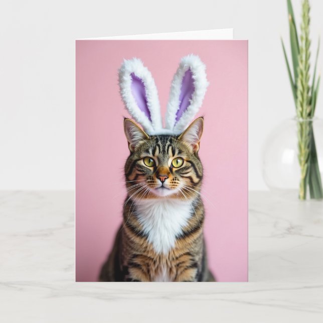 Cartão Kitty With Ear Fluffs Portrait Card (Frente)