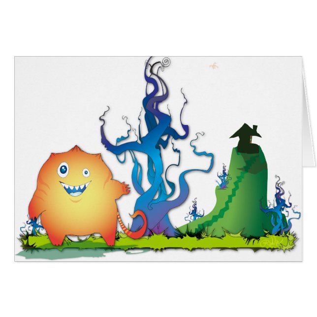 Cartão Kittybeast dirige em casa (Frente Horizontal)