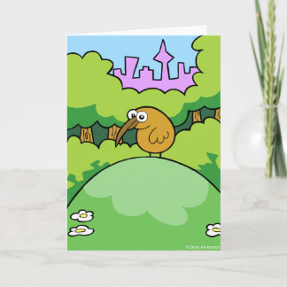 Cartão Kiwi on a hill greeting card
