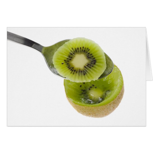 Cartão Kiwifruit de escavação da colher (Frente Horizontal)