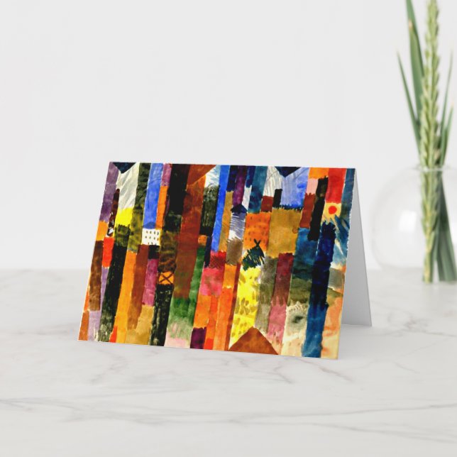 Cartão Klee - Antes da cidade, abstrato art, (Frente)