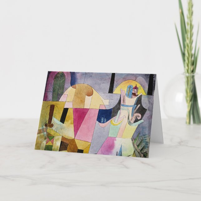 Cartão Klee - Colunas Negras em uma Paisagem (Frente)