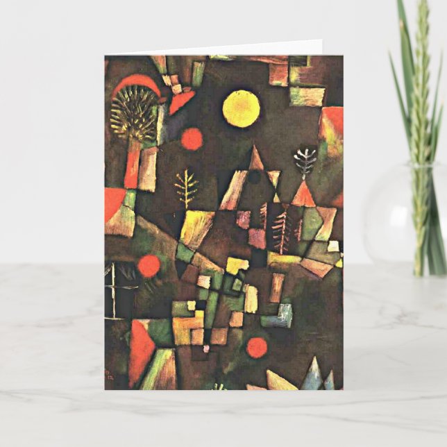 Cartão Klee - Full Moon, Paul Klee painting (Frente)