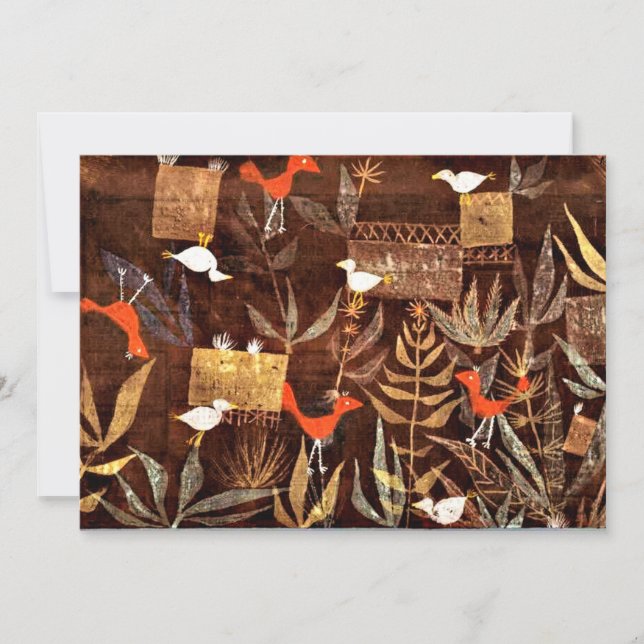 Cartão Klee - Jardim das Aves por Paul Klee (Frente)