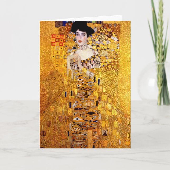 Cartão Klimt Portrait of Adele Bloch-Bauer I Greeting Car (Frente)