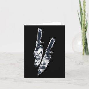 Cartão Knife Girl Tattoo