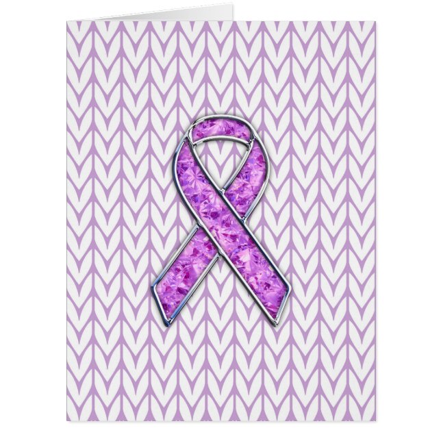 Cartão Knit de Sensibilização do Friso Rosa de Estilo Cri (Frente)