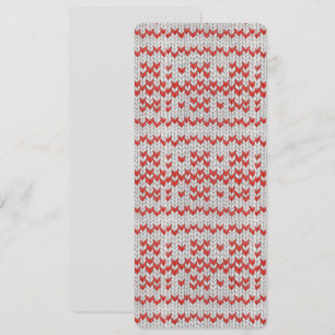 Cartão KNIT NORDIC VERMELHO 4x9.25 Placa plana / Vertical