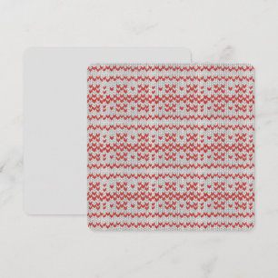 Cartão KNIT NORDIC VERMELHO - Placa plana quadrada de 5,2