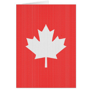Cartão Knit Style Maple Leaf Knitting Motif