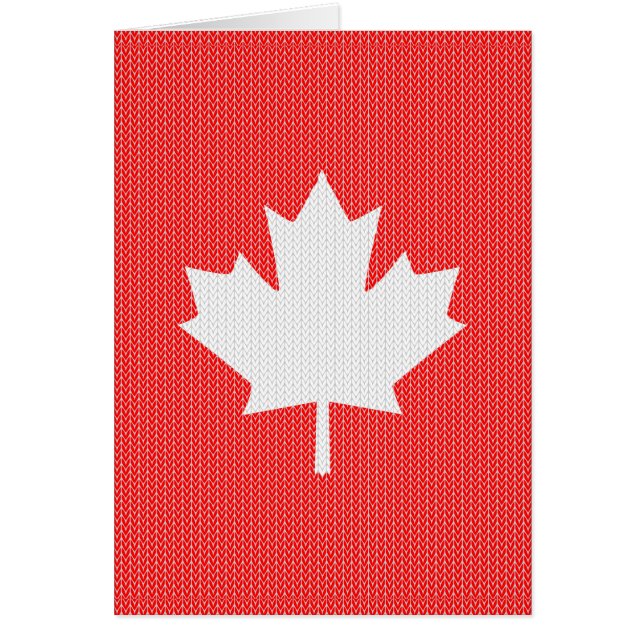 Cartão Knit Style Maple Leaf Knitting Motif (Frente)