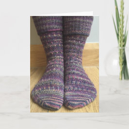 Cartão Knitted Socks Greeting Card