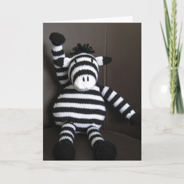 Cartão Knitted zebra (Frente)