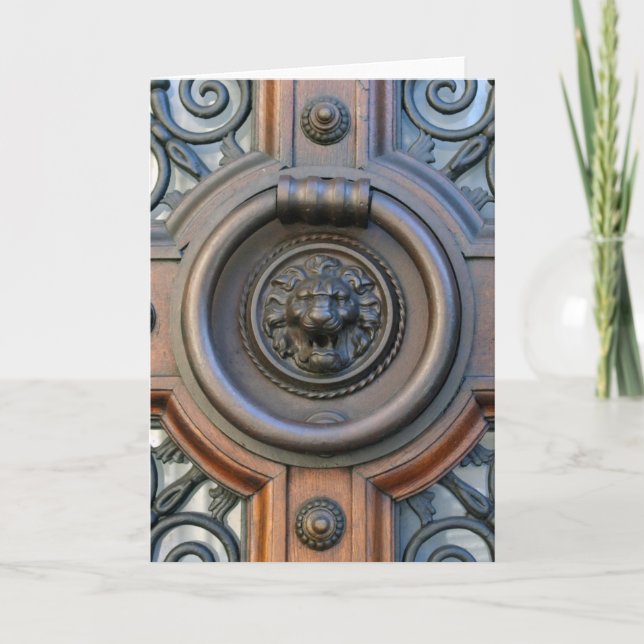 Cartão Knock Knock - Lion Door Knocker Scripture Card (Frente)