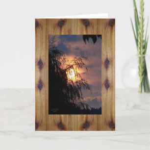 Cartão Knotty Cedar Boards & Sunrise Willow Silhouette