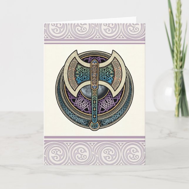 Cartão Knotwork Labrys Greeting Card (Frente)