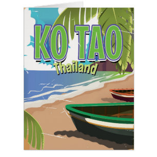 Cartão Ko Tao thailândia viagens vintage