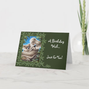 Cartão Koala and Baby Birthday Card