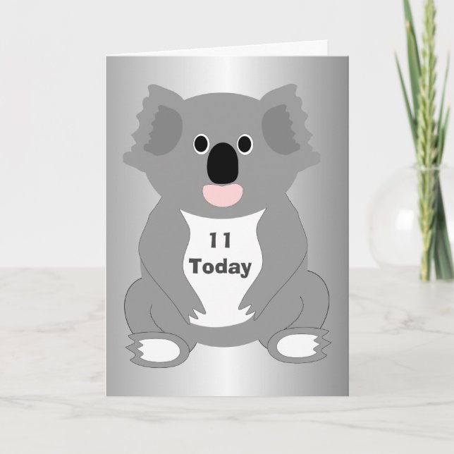 Cartão Koala Bear Personalizado Aniversário de 11 (Frente)