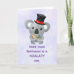 Cartão Koala bonito da chalaça do aniversário de Koalat