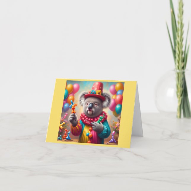 Cartão Koala Clown (Frente)