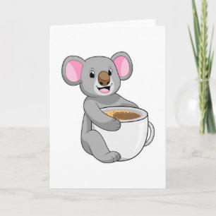 Cartão Koala com Taça do Café