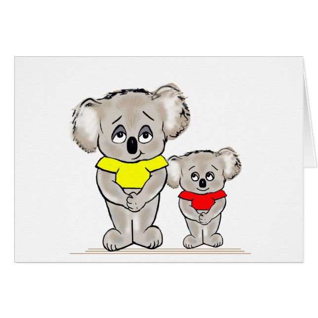 Cartão Koalas brilhantes (Frente Horizontal)