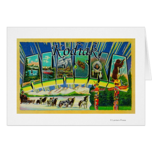 Cartão Kodiak, AlaskaLarge - Letra ScenesKodiak, AK (Frente Horizontal)