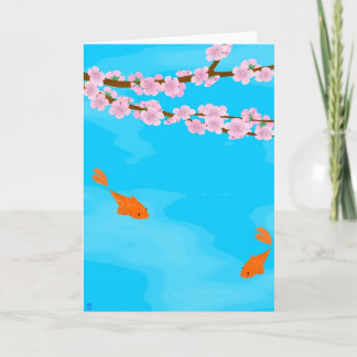 Cartão Koi and Sakura Greeting Card