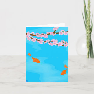 Cartão Koi and Sakura Note Card