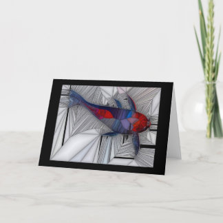 Cartão Koi Carp (Stained Glass Style) Greeting Card