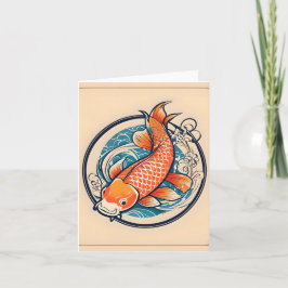 Cartão Koi Fish Study D Foled Greeting Card
