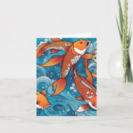 Cartão Koi Fish Study G Folheto