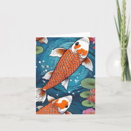 Cartão Koi Fish Study H Foled Greeting Card