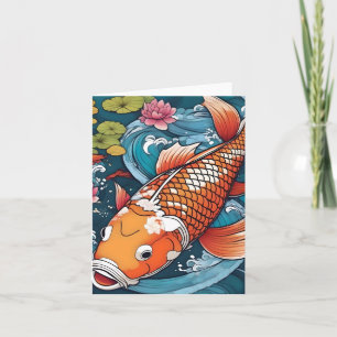 Cartão Koi Fish Study I Folheed Greeting Card