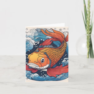 Cartão Koi Fish Study J Folheto