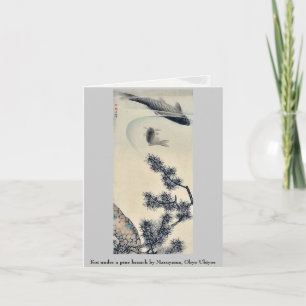 Cartão Koi under a pine branch by Maruyama, Okyo Ukiyoe