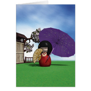 Cartão Kokeshi Doll