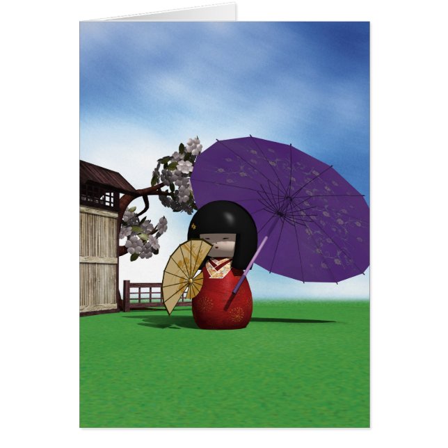 Cartão Kokeshi Doll (Frente)