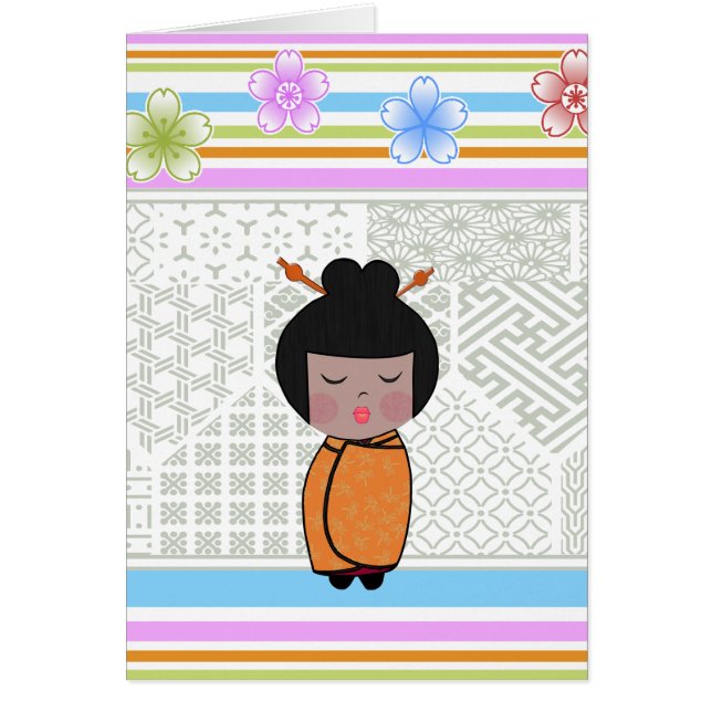 Cartão kokeshi dragonflies (Frente)