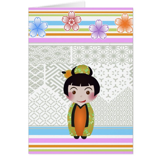 Cartão kokeshi noshi (Frente)