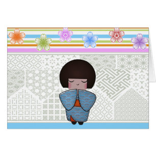 Cartão kokeshi seigai